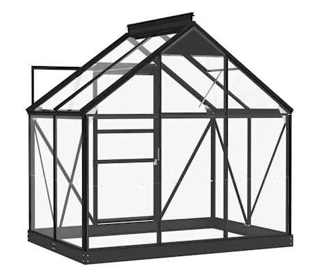 vidaXL Invernadero de vidrio gris antracita aluminio 155x103x191cm