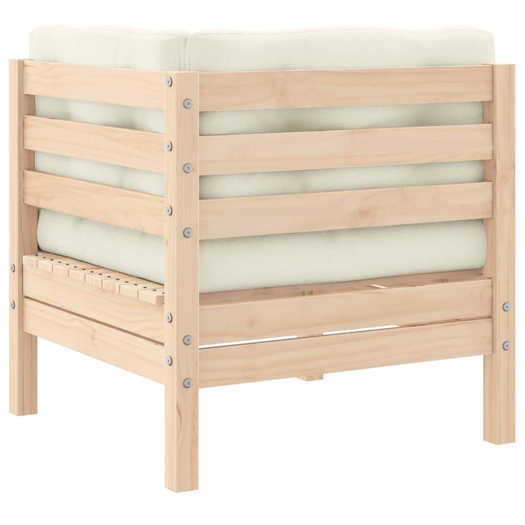 Thumbnail - vidaXL Garten-Ecksofa mit Kissen in Creme Massivholz Kiefer
