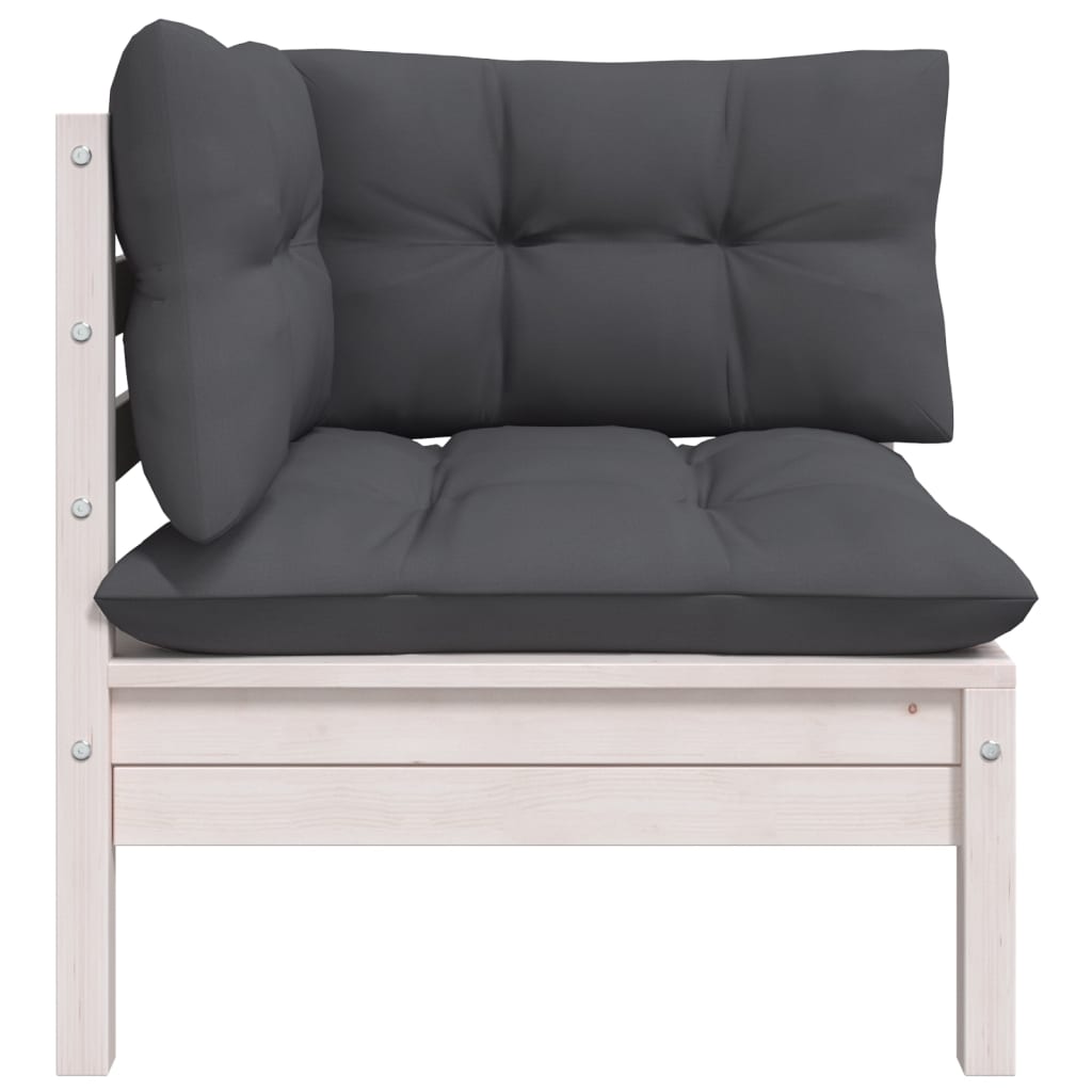 Thumbnail - vidaXL Garten-Ecksofa mit Kissen Weiß Massivholz Kiefer