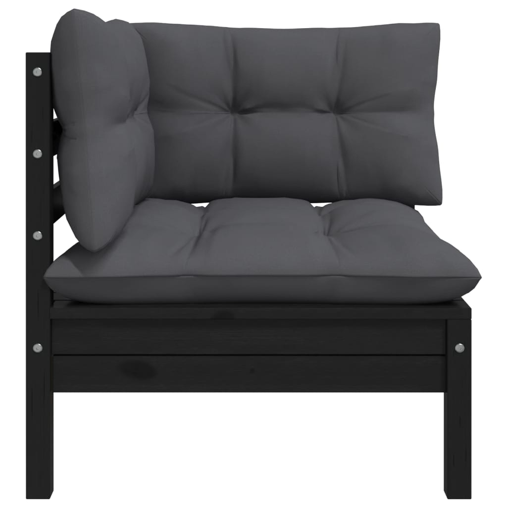 Thumbnail - vidaXL Garten-Ecksofa mit Kissen in Schwarz Massivholz Kiefer