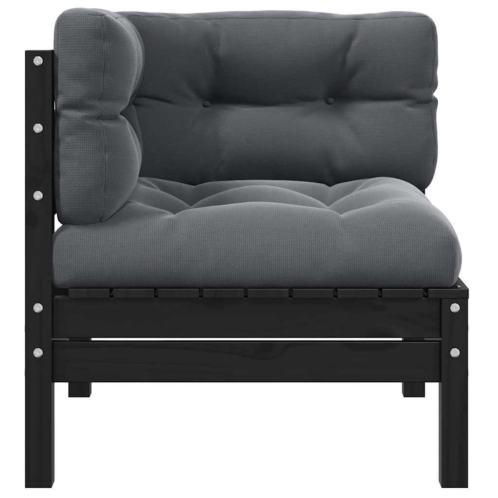 Thumbnail - vidaXL Garten-Ecksofa mit Kissen in Schwarz Massivholz Kiefer