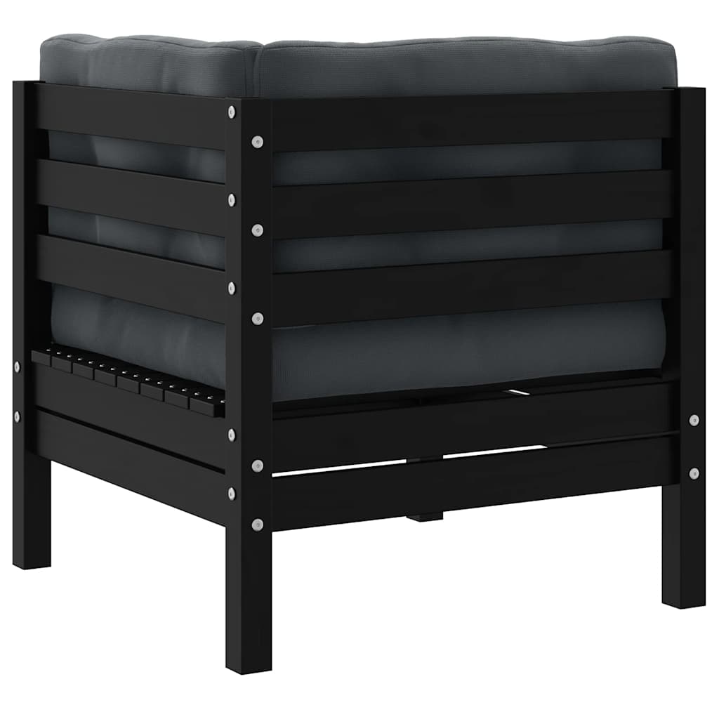 Thumbnail - vidaXL Garten-Ecksofa mit Kissen in Schwarz Massivholz Kiefer