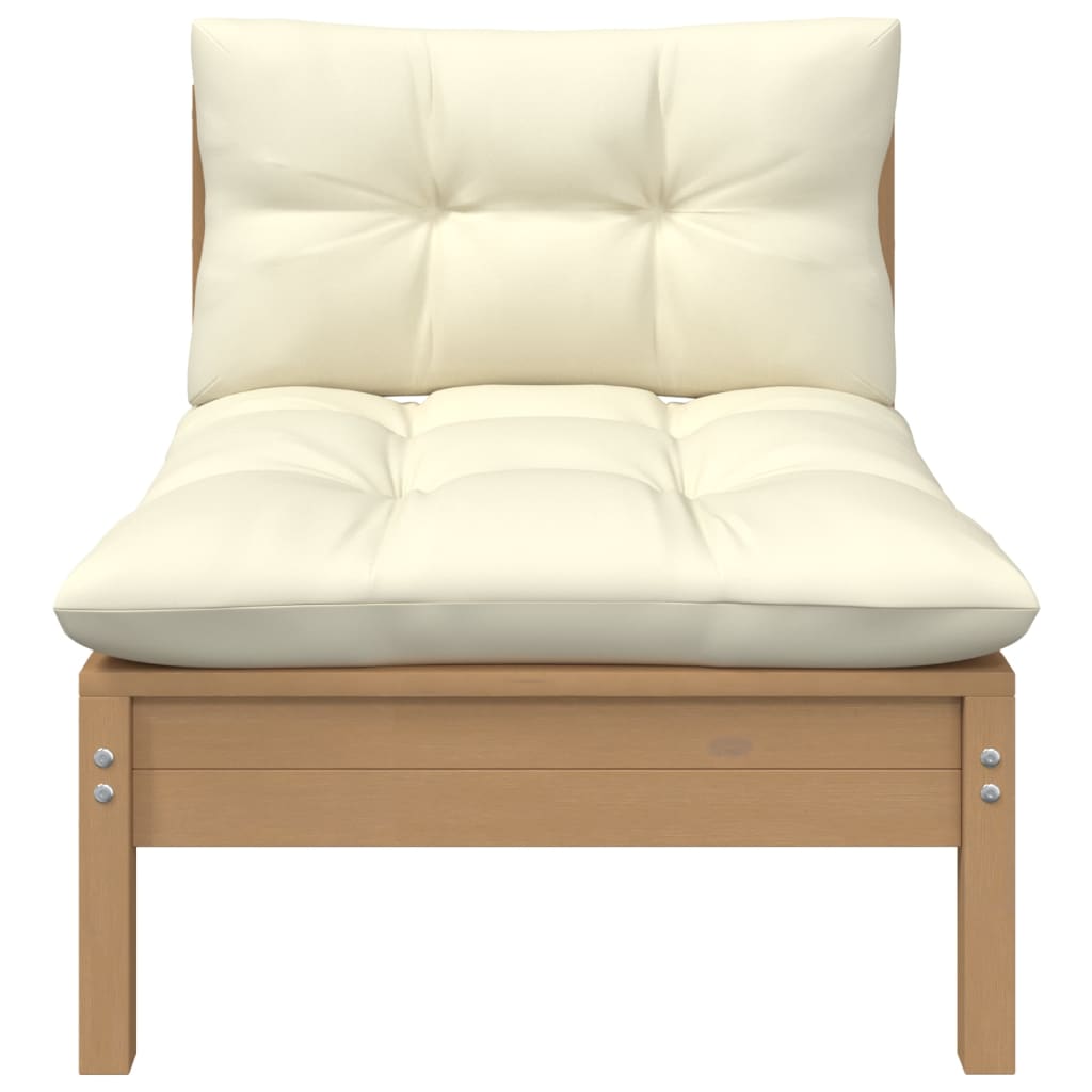 Thumbnail - vidaXL Garten-Mittelsofa mit Kissen in Honigbraun Massivholz Kiefer