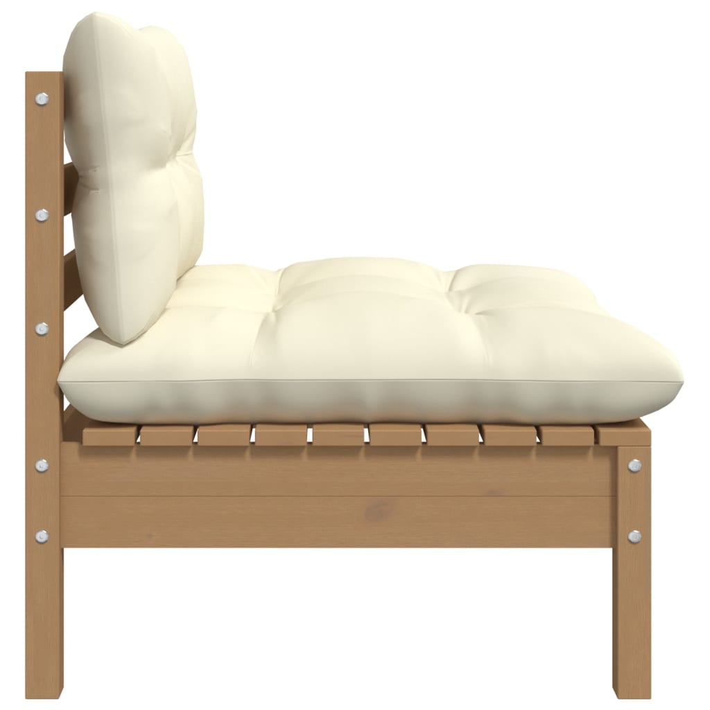 Thumbnail - vidaXL Garten-Mittelsofa mit Kissen in Honigbraun Massivholz Kiefer