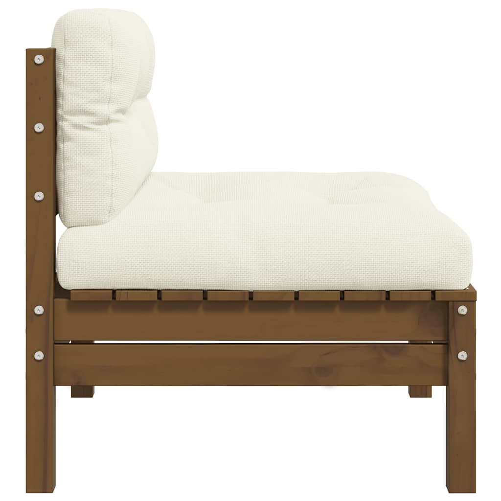 Thumbnail - vidaXL Garten-Mittelsofa mit Kissen in Honigbraun Massivholz Kiefer