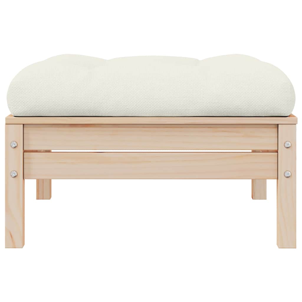 Thumbnail - vidaXL Outdoor-Fußhocker mit Kissen Massivholz Kiefer