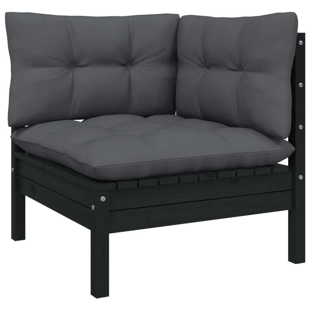 Thumbnail - vidaXL 2-Sitzer-Gartensofa mit Kissen Schwarz Massivholz Kiefer