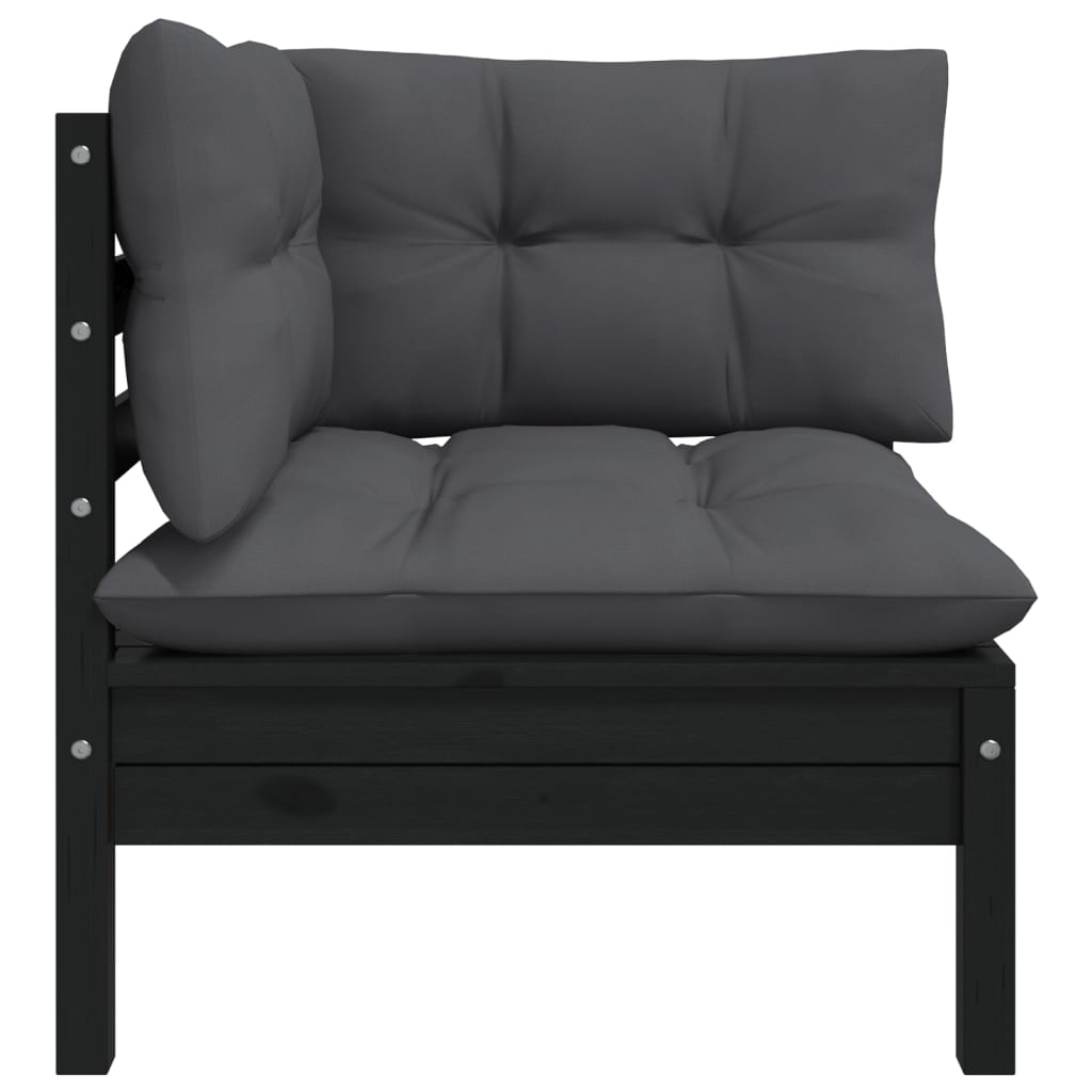 Thumbnail - vidaXL 2-Sitzer-Gartensofa mit Kissen Schwarz Massivholz Kiefer