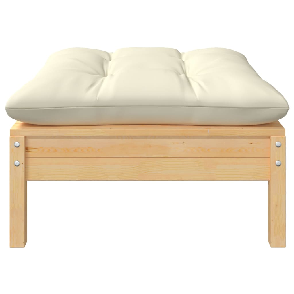 Thumbnail - vidaXL Gartensofa 2-Sitzer mit Kissen in Creme Massivholz Kiefer