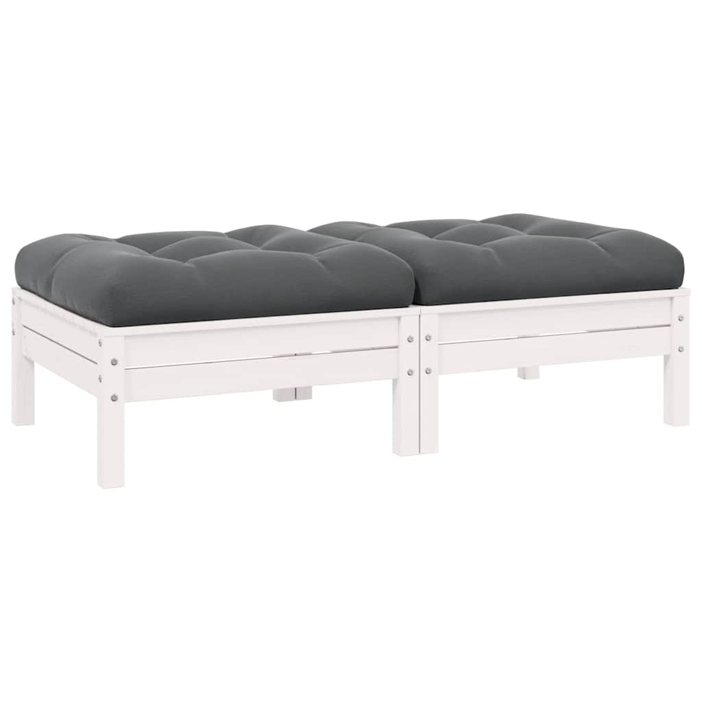 vidaXL 2-osobowa sofa ogrodowa z poduszkami, biaa, drewno sosnowe