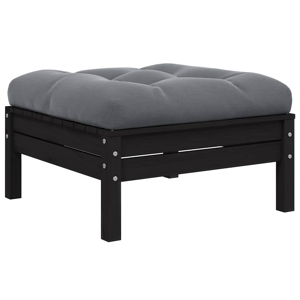 Thumbnail - vidaXL Gartensofa 2-Sitzer mit Kissen in Schwarz Massivholz Kiefer