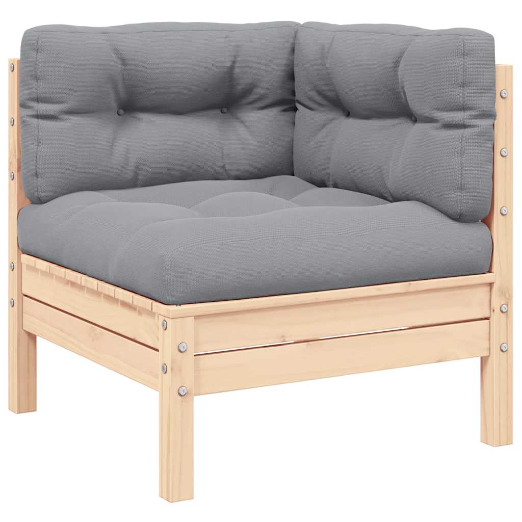 Thumbnail - vidaXL 3-tlg. Garten-Lounge-Set mit Grauen Kissen Kiefer Massivholz