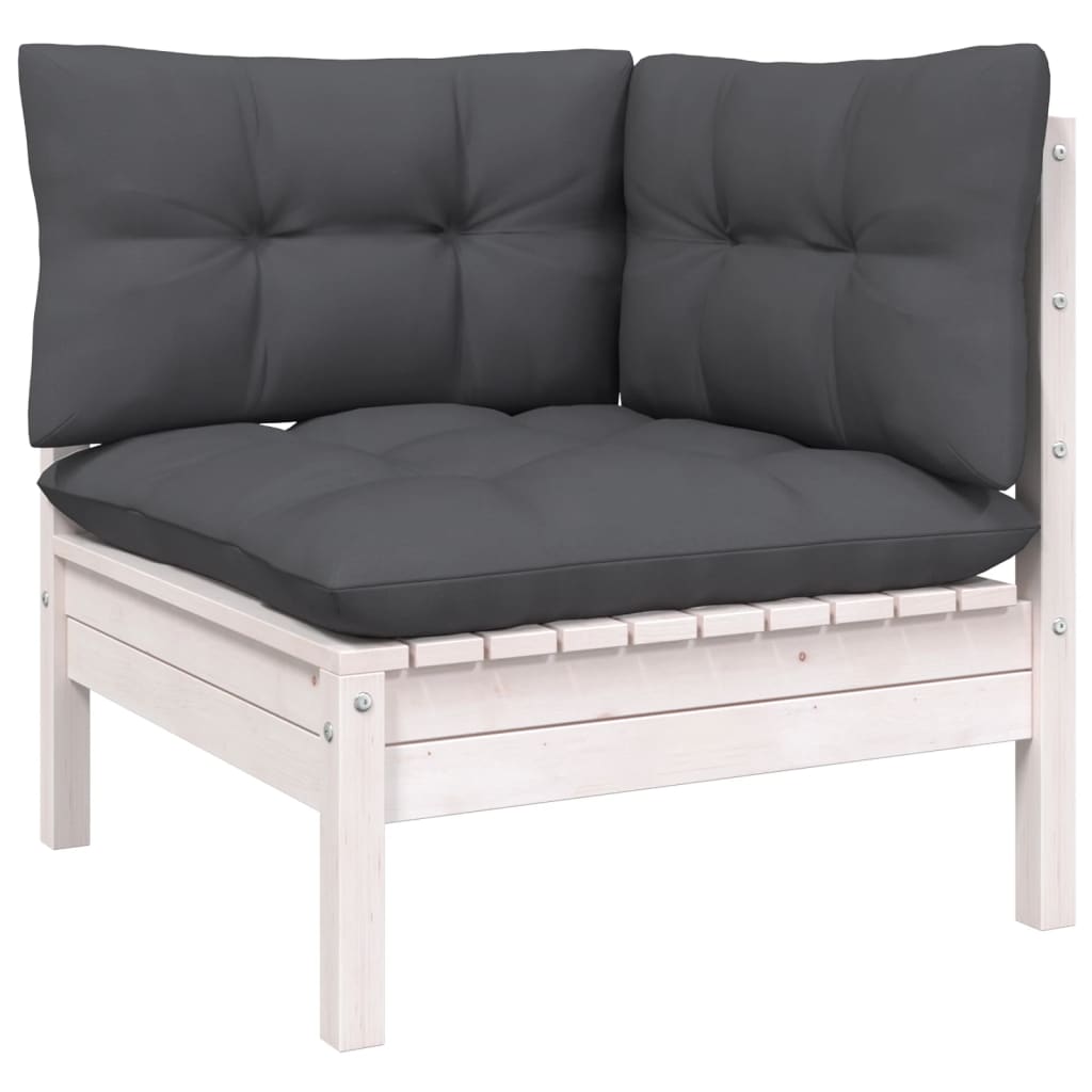 Thumbnail - vidaXL 3-tlg. Garten-Lounge-Set mit Kissen in Weiß Kiefer Massivholz