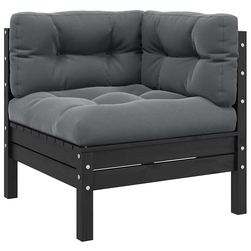 Thumbnail - vidaXL 3-tlg. Garten-Lounge-Set mit Kissen Schwarz Massivholz Kiefer