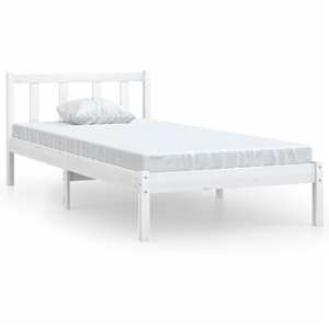 Rám postele bílý masivní borovice 75 x 190 cm malé jednolůžko - obrázek 2