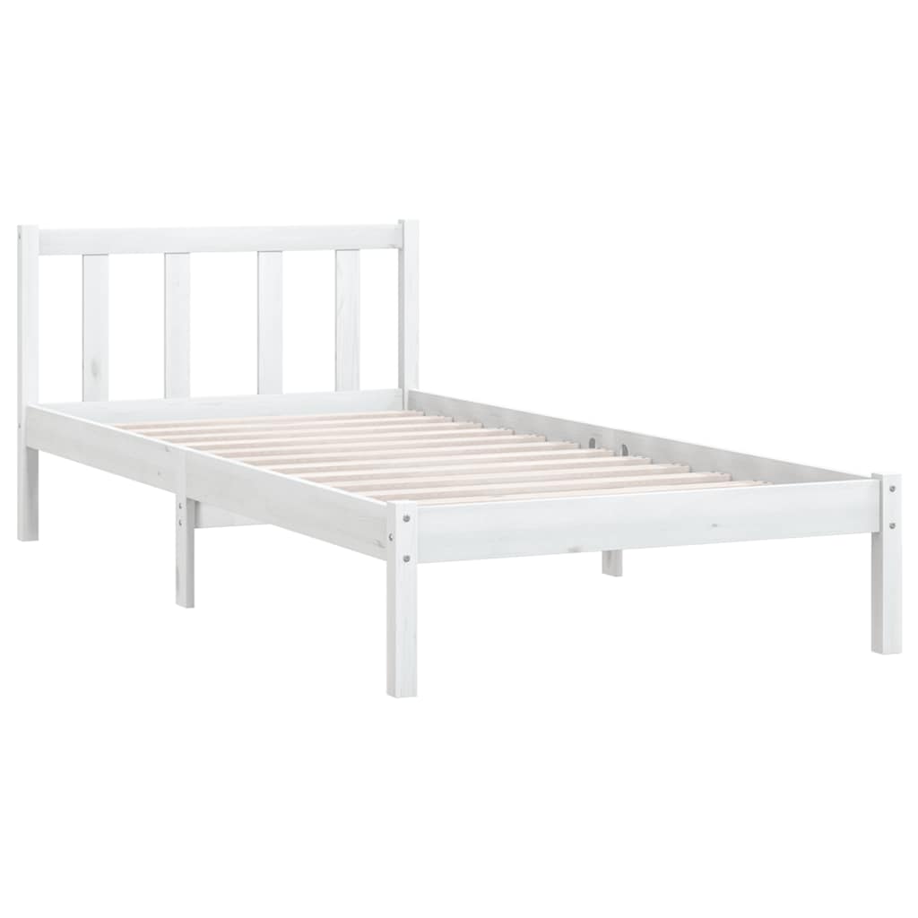 

vidaXL Bedframe massief grenenhout wit 75x190 cm 2FT6 Small Single