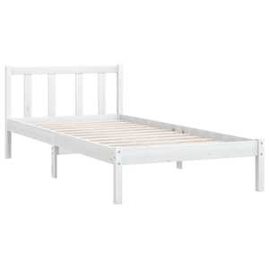 Rám postele bílý masivní borovice 75 x 190 cm malé jednolůžko - obrázek 3