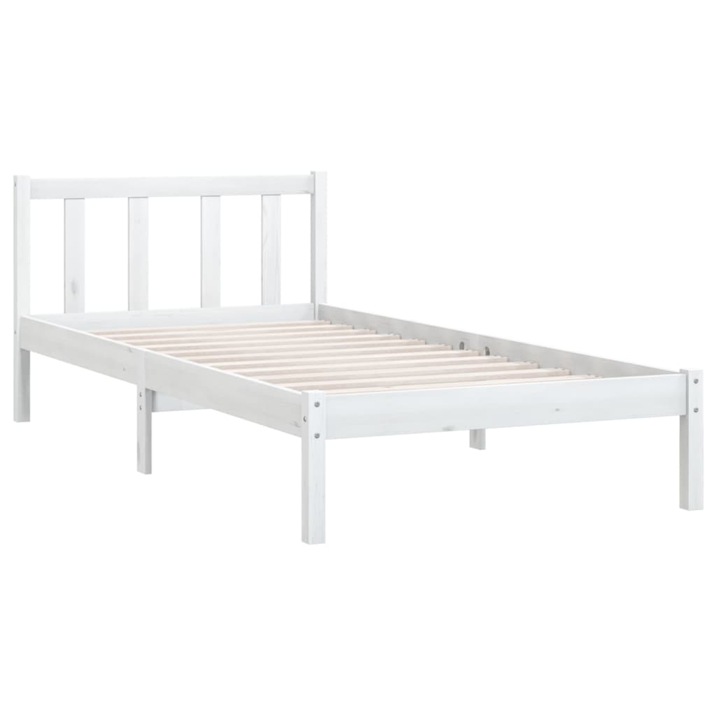 

vidaXL Bedframe massief grenenhout wit 90x190 cm 3FT Single