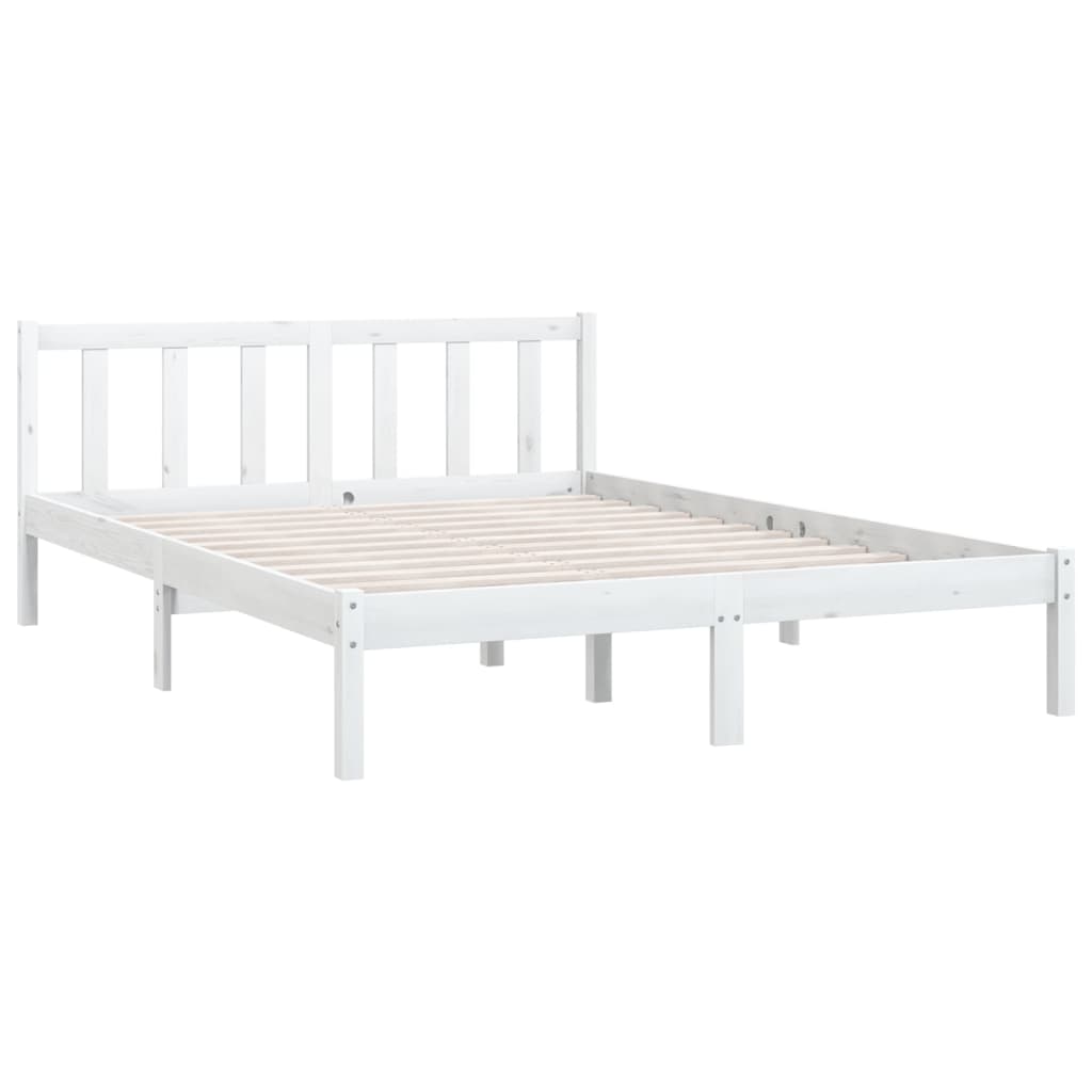 

vidaXL Bedframe massief grenenhout wit 120x190 cm 4FT Small Double