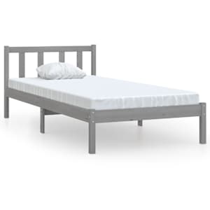 Rám postele šedý masivní borové dřevo 90 x 200 cm - obrázek 2