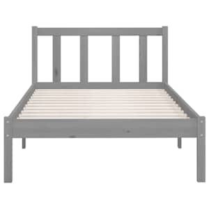 Rám postele šedý masivní borové dřevo 90 x 200 cm - obrázek 4