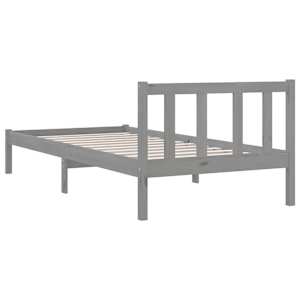 Rám postele šedý masivní borové dřevo 90 x 200 cm - obrázek 6