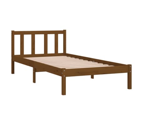 vidaXL إطار سرير خشب صنوبر صلب بني عسلي 90×200 سم
