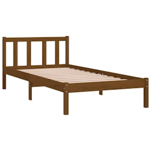 vidaXL إطار سرير خشب صنوبر صلب بني عسلي 90×200 سم