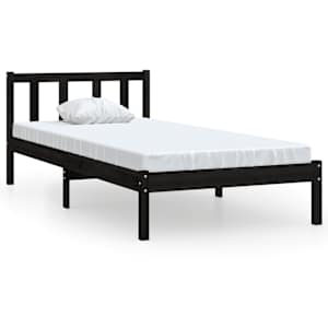Rám postele černý masivní borové dřevo 90 x 200 cm - obrázek 2