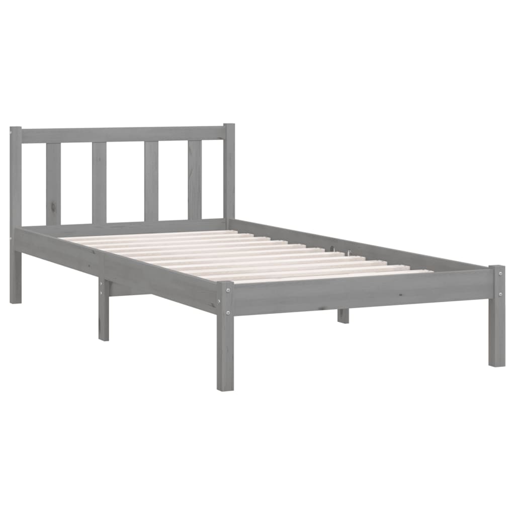 

vidaXL Bedframe massief grenenhout grijs 100x200 cm