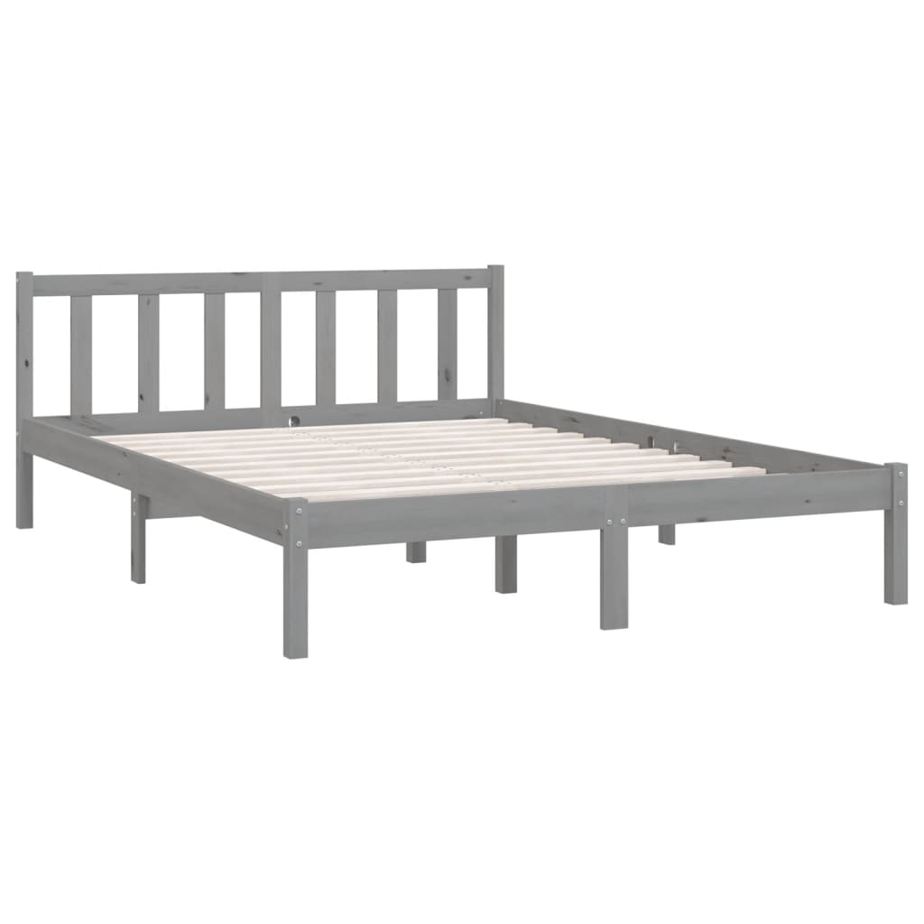 

vidaXL Bedframe massief grenenhout grijs 120x200 cm