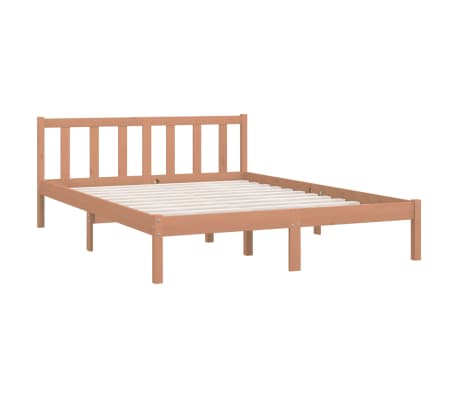 vidaXL Sengeramme honningbrun heltre furu 150x200 cm King Size