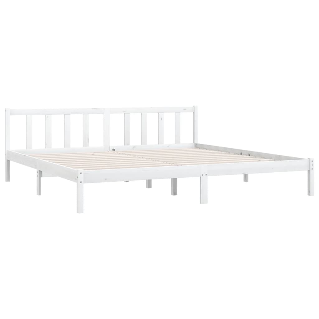 vidaXL Bedframe massief grenenhout wit 180x200 cm afbeelding