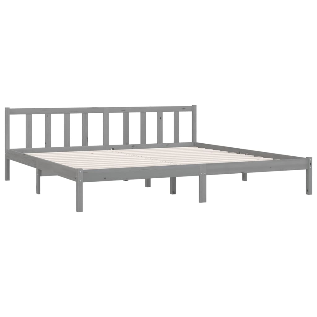 

vidaXL Bedframe massief grenenhout grijs 180x200 cm 6FT Super King