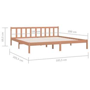 Rám postele medově hnědý masivní dřevo 180 x 200 cm Super King - obrázek 9
