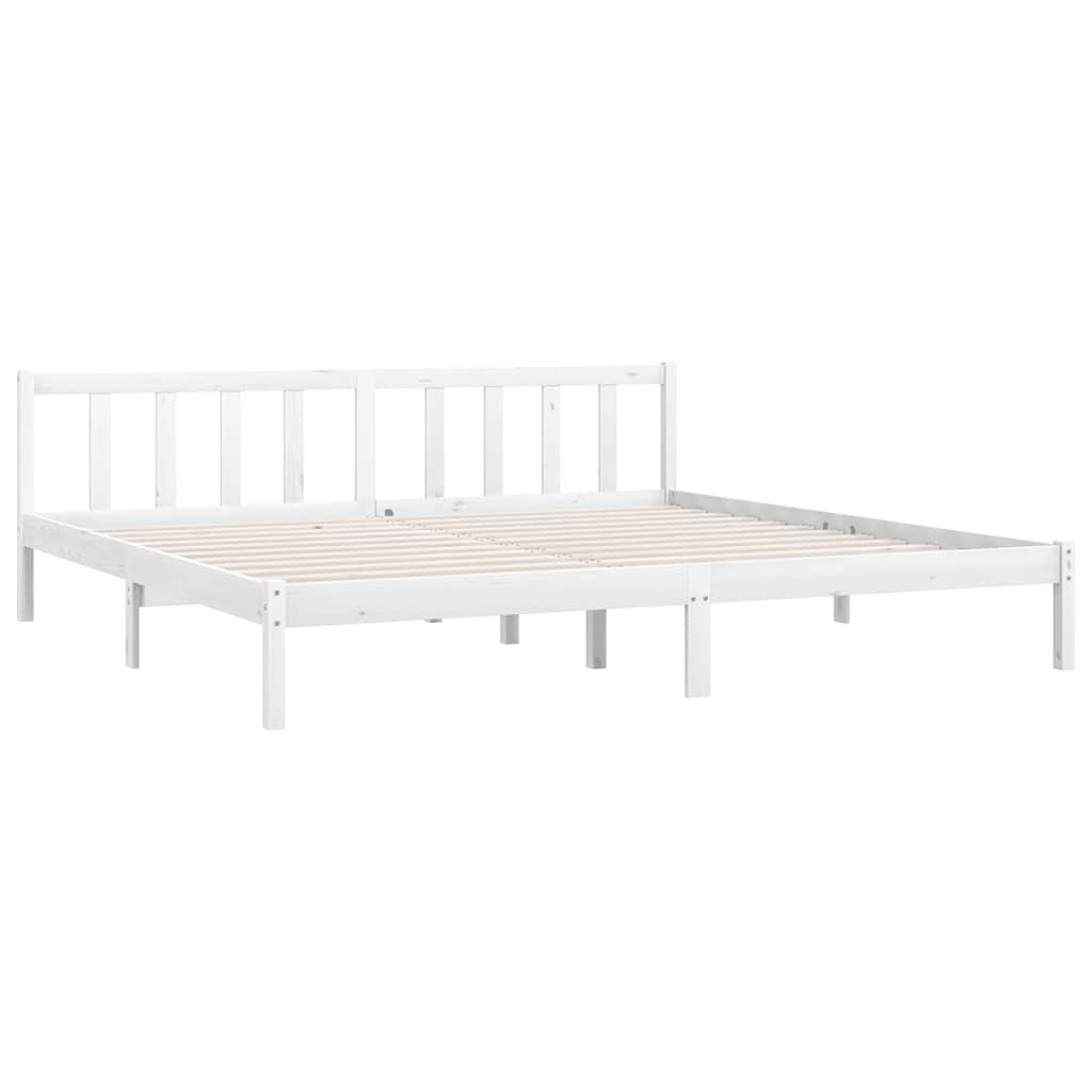 vidaXL Bedframe massief grenenhout wit 200x200 cm afbeelding