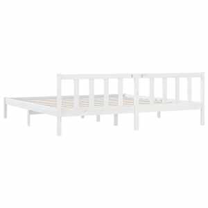 Rám postele bílý masivní borové dřevo 200 x 200 cm - obrázek 6