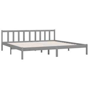 Rám postele šedý masivní borové dřevo 200 x 200 cm - obrázek 3