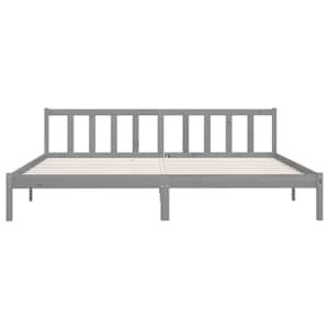 Rám postele šedý masivní borové dřevo 200 x 200 cm - obrázek 4