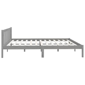 Rám postele šedý masivní borové dřevo 200 x 200 cm - obrázek 5