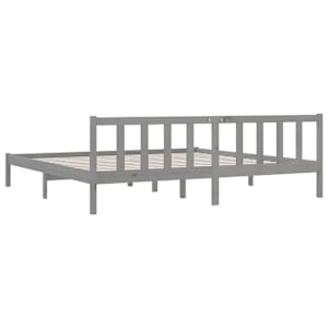 Rám postele šedý masivní borové dřevo 200 x 200 cm - obrázek 6