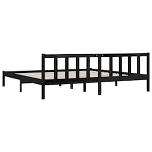 Rám postele černý masivní borové dřevo 200 x 200 cm - obrázek 5