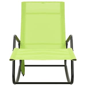 Zahradní lehátko ocel a textilen zelené - obrázek 3