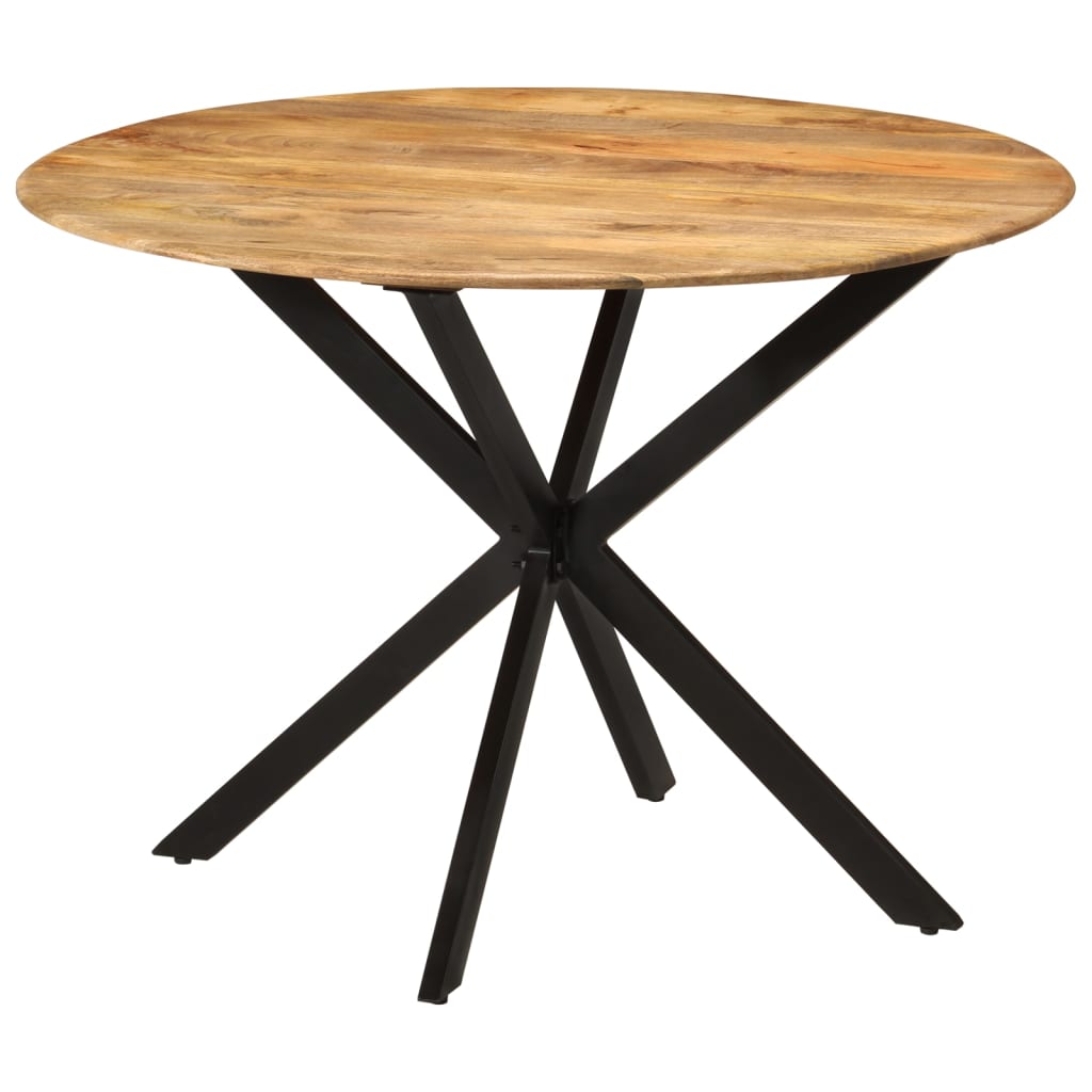 Jídelní stůl Ø 110 x 78 cm masivní mangovníkové dřevo a ocel
