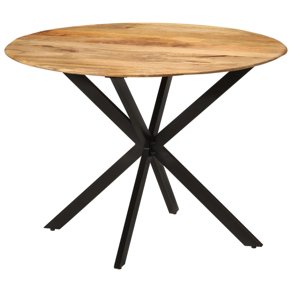 Jídelní stůl Ø 110 x 78 cm masivní mangovníkové dřevo a ocel