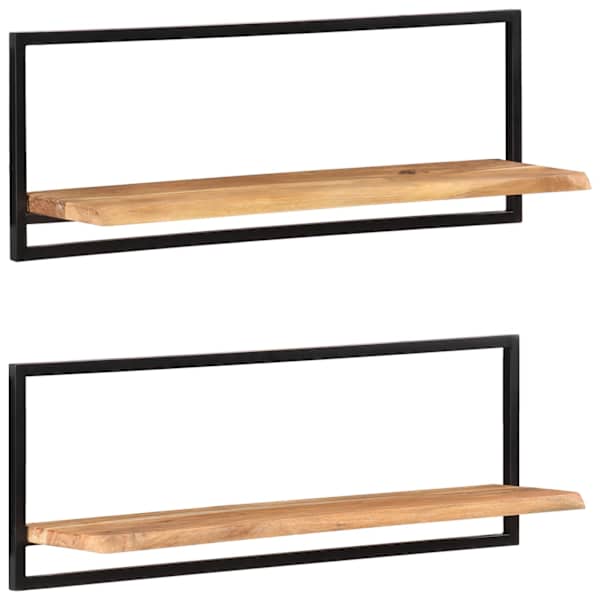 vidaXL seinariiulid 2 tk, 100x24x35 cm, toekas akaatsiapuit