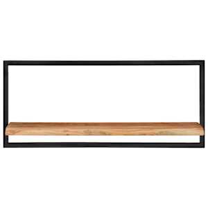 Nástěnné police 2 ks 80 x 24 x 35 cm masivní akácie a ocel - obrázek 2