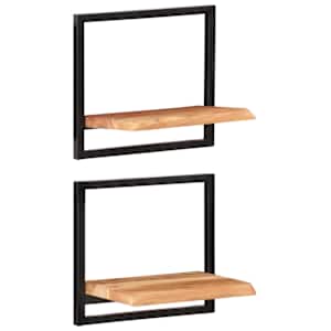 Nástěnné police 2 ks 40 x 24 x 35 cm masivní akácie a ocel - obrázek 11