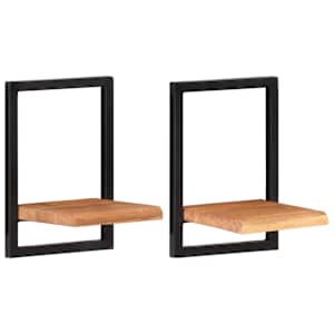 Nástěnné police 2 ks 25 x 25 x 35 cm masivní akácie a ocel - obrázek 12