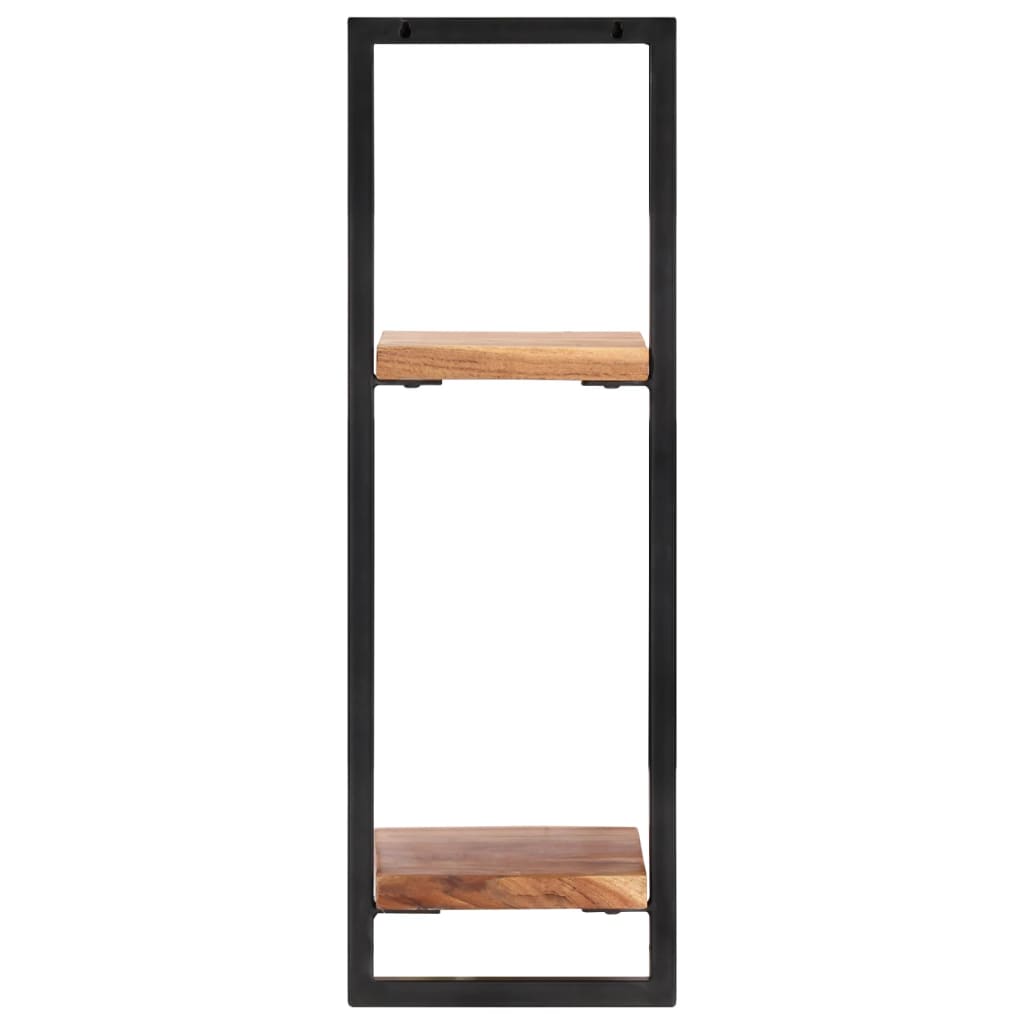 Wall Shelves 2 pcs 25x25x75 cm Solid Wood Acacia and Steel Low Cost